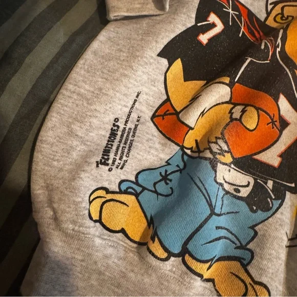 VINTAGE CINCINNATI BENGALS Flintstones Rare Graphic Sweatshirt - Large - Picture 5 of 6